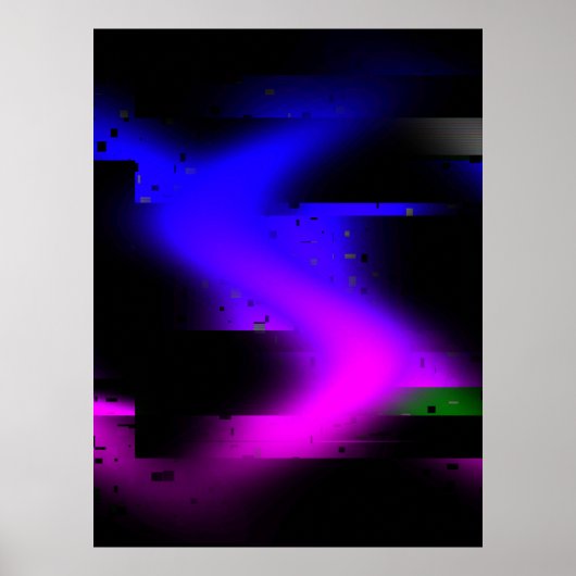 Glitch plasma zwart poster (Voorkant)