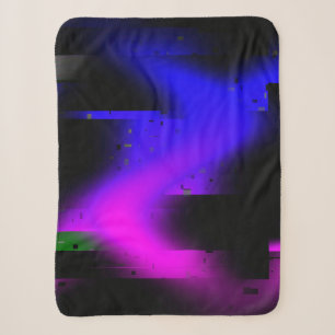 Glitch plasma zwart sherpa deken
