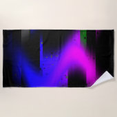 Glitch plasma zwart strandlaken (Voorkant)