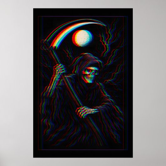 Glitch Reaper – Grimmige Dood in RGB Poster (Voorkant)