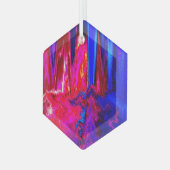 Glitch Red en Blue Glas Ornament (Voorkant links)