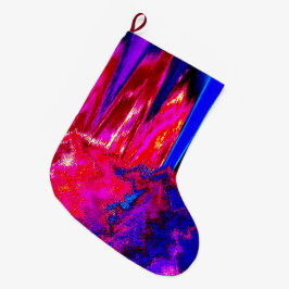 Glitch Red en Blue Grote Kerstsok