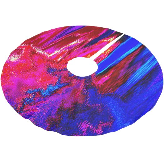 Glitch Red en Blue Kerstboom Rok (Gekanteld)