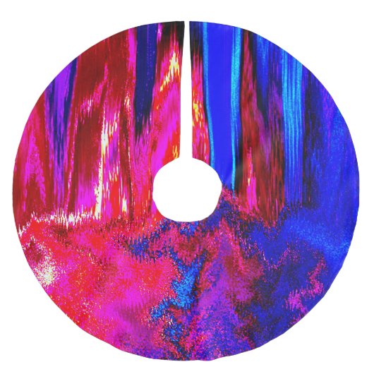 Glitch Red en Blue Kerstboom Rok (Voorkant)