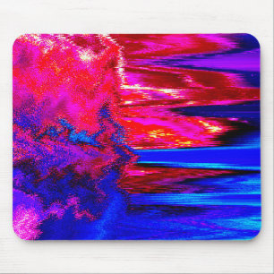 Glitch Red en Blue Muismat