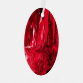 Glitch Red Metalen Ornament (Voorkant Rechts)