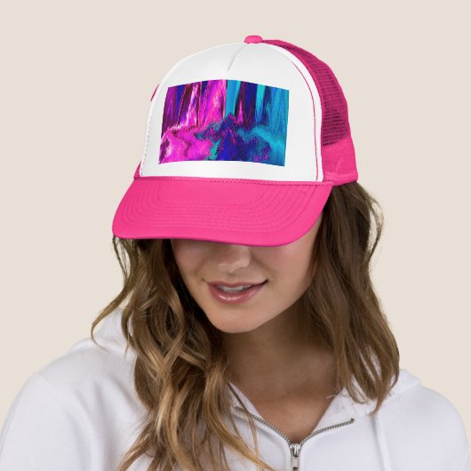 Glitch (roze en Blauwgroen) Trucker Pet (In situ)