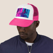 Glitch (roze en Blauwgroen) Trucker Pet (In situ)