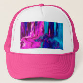 Glitch (roze en Blauwgroen) Trucker Pet (Voorkant)