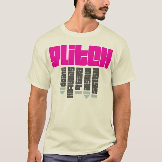 Glitch roze - man, natuurlijk t-shirt (Voorkant)