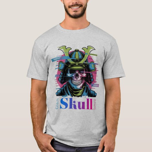 Glitch Skull Samurai: de digitale krijger van het  T-shirt (Voorkant)