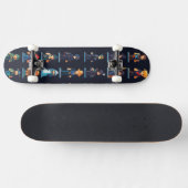 Glitch spel personages persoonlijk skateboard (Horizontaal)