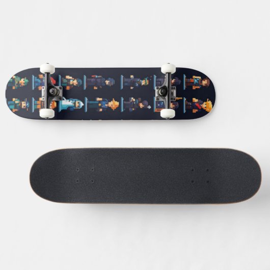 Glitch spel personages persoonlijk skateboard (Horizontaal)