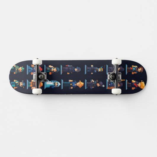 Glitch spel personages persoonlijk skateboard (Horizontaal)