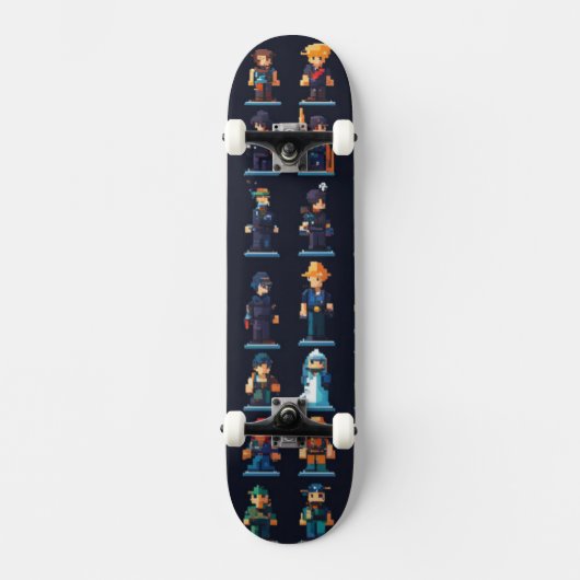 Glitch spel personages persoonlijk skateboard (Voorkant)