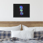 Glitch Spine - Cyberpunk Skeleton Canvas Afdruk (Insitu (Slaapkamer))