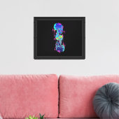 Glitch Spine - Cyberpunk Skeleton Canvas Afdruk (Insitu (Woonkamer))