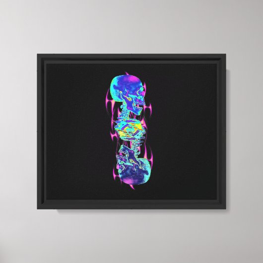 Glitch Spine - Cyberpunk Skeleton Canvas Afdruk (Voorkant)