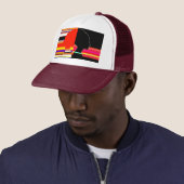 Glitch Split Profile – Pop Art Trucker Cap (In situ)