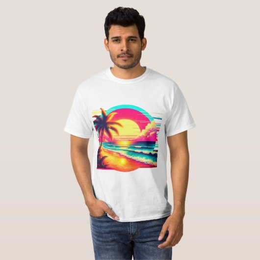 Glitch strand t-shirt (Voorkant volledig)