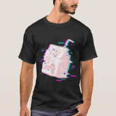 Glitch Strawberry Milk Aesthetic Art T-shirt (Voorkant)