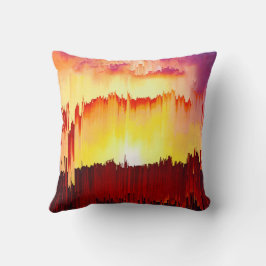 Glitch Sunset Sky Abstract Art Kussen