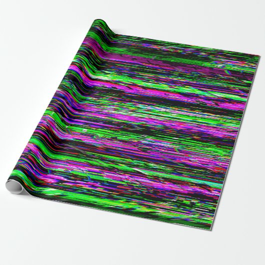 Glitch tech abstract pattern cadeaupapier (Uitgerold)