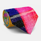 Glitch tech abstract pattern print tie stropdas (Opgerold)