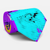 Glitch tech abstract pattern tie stropdas (Opgerold)