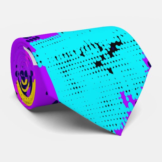 Glitch tech abstract pattern tie stropdas (Opgerold)