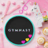 Glitch Tekst Gymnastiek Gymnast Hart Papieren Bordje (Feest)