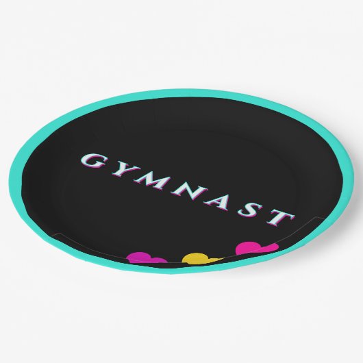 Glitch Tekst Gymnastiek Gymnast Hart Papieren Bordje (Gekanteld)