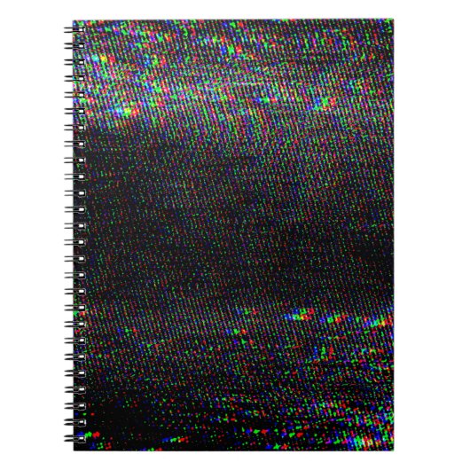 Glitch textuur op testscherm. notitieboek (Voorkant)