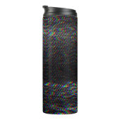 Glitch textuur op testscherm. thermosbeker (Geroteerd rechts)