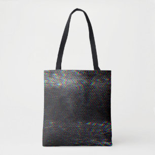 Glitch textuur op testscherm. tote bag
