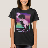 Glitch Vaporwave Anime Game Over Kunst T-shirt (Voorkant)