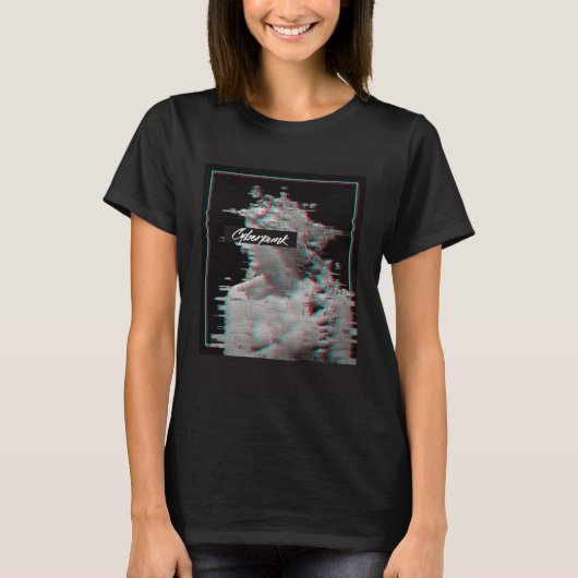 Glitch Vaporwave Cyberpunks Japan Streetwear 80s 9 T-shirt (Voorkant)