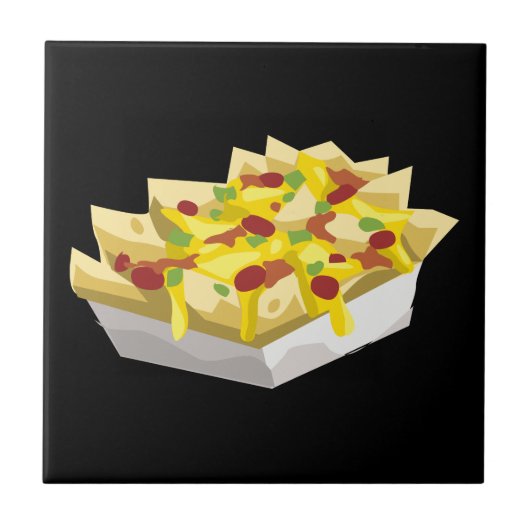 Glitch Voedsel hongerige nachos Tegeltje (Voorkant)