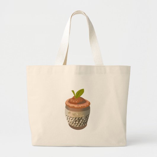 Glitch Voedsel met bruine bessen Grote Tote Bag (Voorkant)
