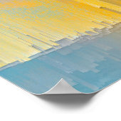 Glitch Zonsondergang Abstract Landschap Poster (Hoek)