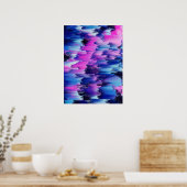 Glitch Zonsondergang Abstract Landschap Poster (Keuken)