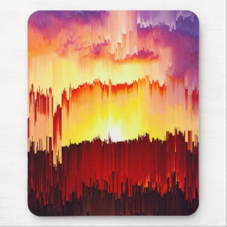 Glitch Zonsondergang Hemel Abstracte Kunst Muismat