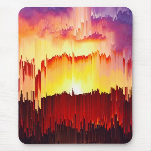 Glitch Zonsondergang Hemel Abstracte Kunst Muismat (Voorkant)
