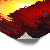 Glitch Zonsondergang Himmels Abstracte Kunst Poster (Hoek)