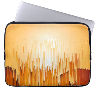Glitch Zonsondergang Landschap Decor Laptop Sleeve