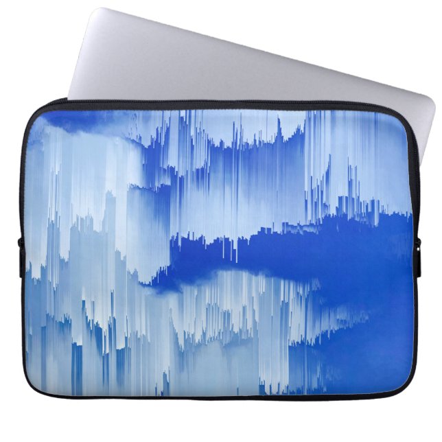 Glitch Zonsondergang Landschapsdecoratie Laptop Sleeve (Voorkant)