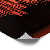 Glitch Zonsondergang Silhouet Abstract Poster (Hoek)