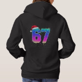 Glitchcore Cyber Kerstboom 67 Neon Meme Hoodie (Achterkant)