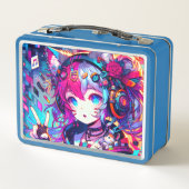 Glitchcore Kleurrijke Anime Girl artwork (Achterkant)