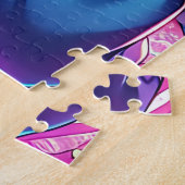 Glitchcore Kleurrijke Anime Girl artwork Legpuzzel (Zijkant)